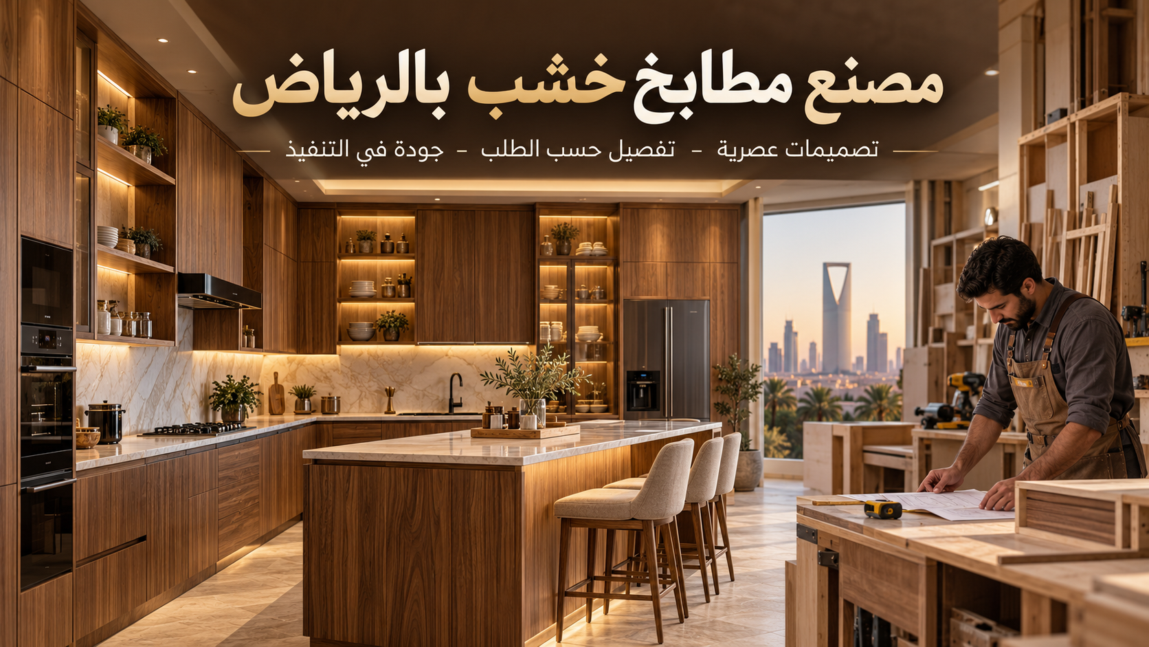مصنع مطابخ خشب بالرياض